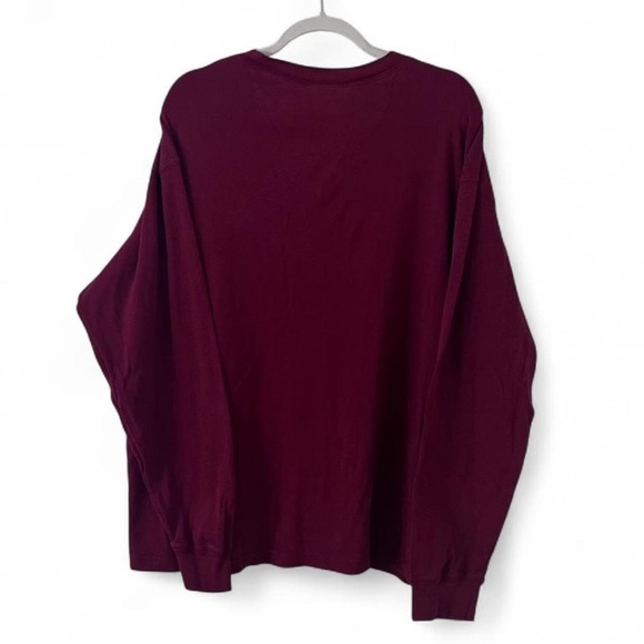 Disney Mickey Mouse Burgundy Flannel Lined Henley Shirt XL Cotton - Picture 3 of 4